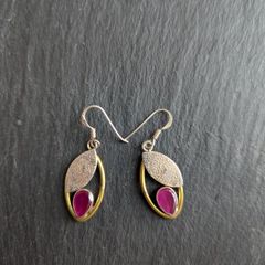 Silver earrings with gemstone