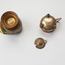 Vintage brass miniature coal bucket & small brass footed pot Image 3