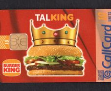 1997 Ireland 10 unit Burger King featuring the slogan "Where the burger is King" (ODS2) Call Card Used