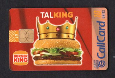 1997 Ireland 10 unit Burger King featuring the slogan "Where the burger is King" (ODS2) Call Card Used