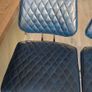 Faux Leather Swivel Navy Breakfast Bar Chairs Image 7