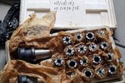 USSR NOS ISO40 Collet Chuck Set with Collets  2 ISO40 Tool Holders
