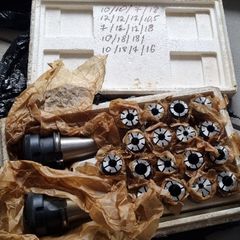 USSR NOS ISO40 Collet Chuck Set with Collets  2 ISO40 Tool Holders