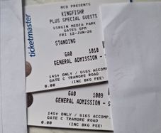 2 kingfisher physical tickets for cork june 12th