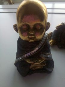 Set of 2 Gold mirrored Buddhas PRICE DROP