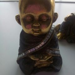 Set of 2 Gold mirrored Buddhas PRICE DROP