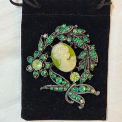 Brooch - Vintage Cameo and Crystal
