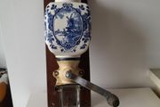 Vintage Delft Blue Wall Mounted Coffee Grinder