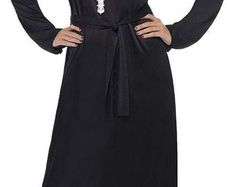Nun Costume, Black with Dress, Belt & Headdress, Saints and Sinners Fancy Dress, Nun Dress Up Costumes