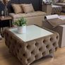 Chesterfield coffee table glass top Image 5