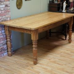 Vintage Pine Farmhouse Dining Table - 6ft