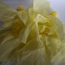 Lemon Yellow Pearl Cluster Stud Glass Inlay Extravagant Chiffon Petal Tassel Earrings Image 2