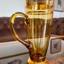 Vintage Hand Blown Amber Tall Glass Cocktail Jug or Vase 1960s Image 8