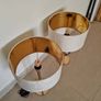 Luxury Gold Metal & Cream Velvet Table Lamps Image 4