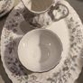 Rare find 15 pieces set Johnson Brothers Ironstone, Pattern 1H1, Vintage Set Of 4 cups and saucers with side plates ,milk jug ,sugar bowl and large oval platter plate Swirl Edge, Platinum Trim Image 8