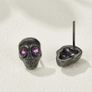 Rhinestone Detail Skull Design Stud Earrings Image 2