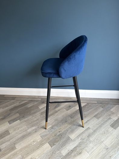 Woodies Clifton Navy Velvet Barstool