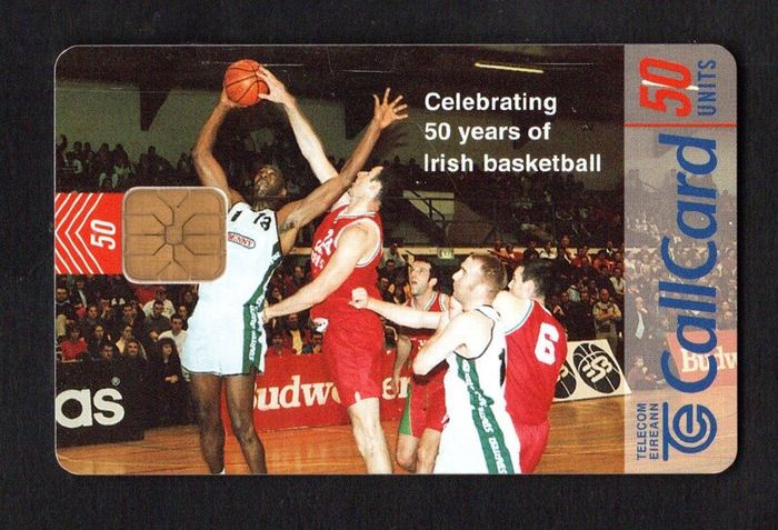 1998 Ireland 50 unit 50th anniversary of the Irish Basketball Association Call Card (ODS3) Used. Telecom Eireann card number 1220