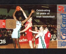 1998 Ireland 50 unit 50th anniversary of the Irish Basketball Association Call Card (ODS3) Used. Telecom Eireann card number 1220