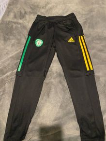 Black adidas Celtic football club training pants age 9
