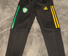 Black adidas Celtic football club training pants age 9