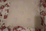 cream french knots heart shabby chic cushion