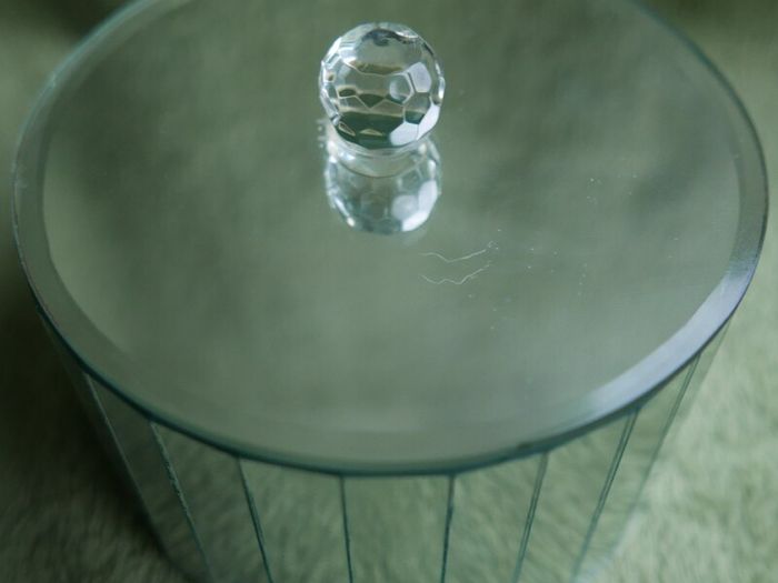 Vintage Round Mirror Trinket Box