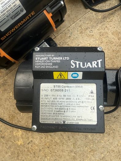Shower/booster/water/Stuart/Turner/pump.
