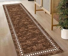 Carpet Runner for Hallways Non Slip Runner Rugs for Kitchen Washablel Floor Carpet Runner Hallway Rug Runners for Entryway Bedroom Laundry Doorway(Brown,65x240cm)
