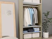 Wardrobe White and Sonoma Oak 100x50x200 cm Chipboard
