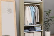 Wardrobe White and Sonoma Oak 100x50x200 cm Chipboard