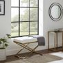 Metal frame X bench 60x40 eco leather Image 2