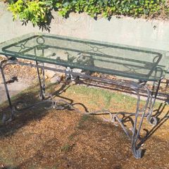 Garden table with glass top