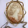 Vintage Gold Plated Shell Ornate Cameo Image 3