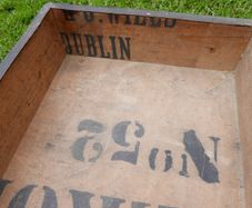 Vintage suitcase from the 1940s, DUBLIN wooden travel case