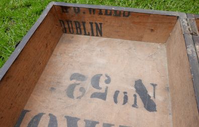 Vintage suitcase from the 1940s, DUBLIN wooden travel case