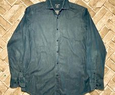 Massimo Dutti Indigo Shirt Mens Long Sleeve Shirt Size Medium