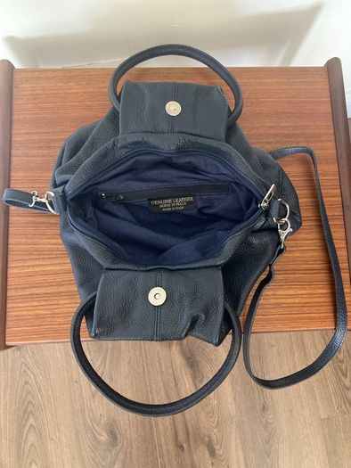 Leather Versatile Navy Hand/Shoulder/Crossbody Bag