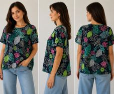 Women's Floral Print Top  Relaxed Fit