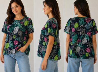 Women's Floral Print Top  Relaxed Fit