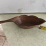 Wooden Hand Carved Leaf Ring Dish Holder Bowl Teak Wood 60s 70s Mid Century Image 4