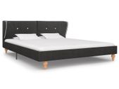 Bed Frame Dark Grey Burlap 150x200 cm