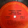 Leonard Cohen - Songs Of Love And Hate - LP - Columbia Records - 1971 Image 4