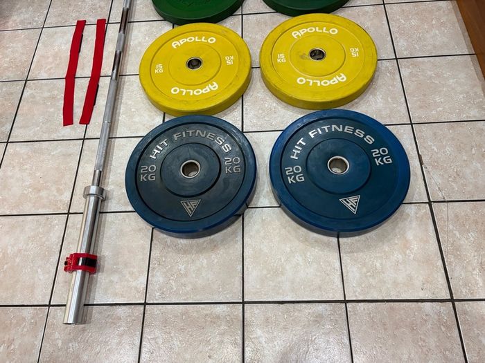 Quality Olympic Bumper Plates And Barbell Set!