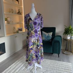 Satin Flutter Sleeve Tea Dress from Gallery