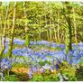 Print of an oil painting of bluebells Image 3