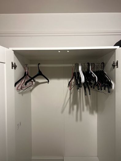 White 2 Door Wardrobe with Shelves & Hanging Rail
