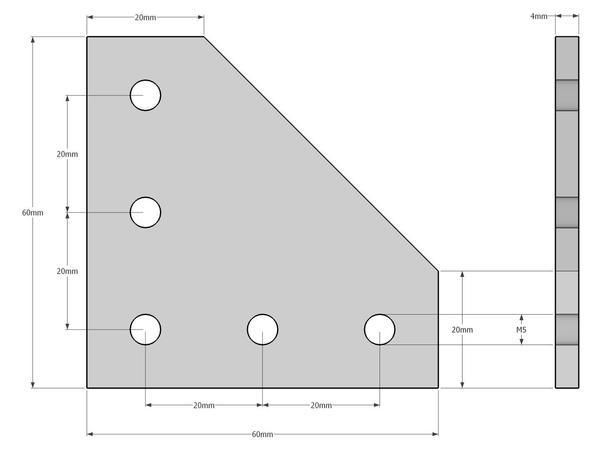 5 Hole 90 Degree Joining Plate