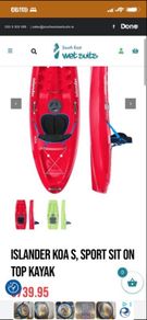 Koa kayak, plus accessories