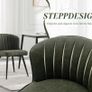 2pcs Dining Chair Modern PU Leather Cover Metal Legs Green Image 4